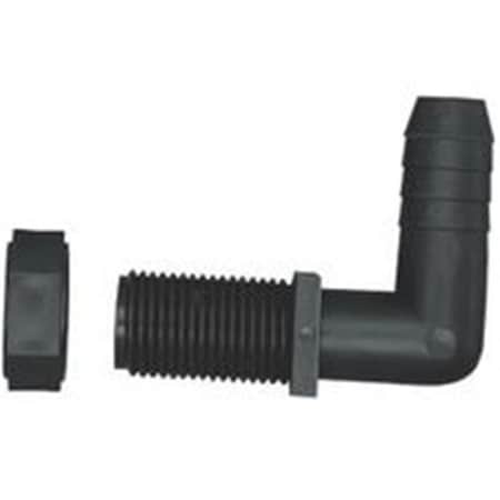 Green Leaf Green Leaf Inc Elbow Poly 3/8Barb X 11/16M Un NTL 38 P 2PK 3567518